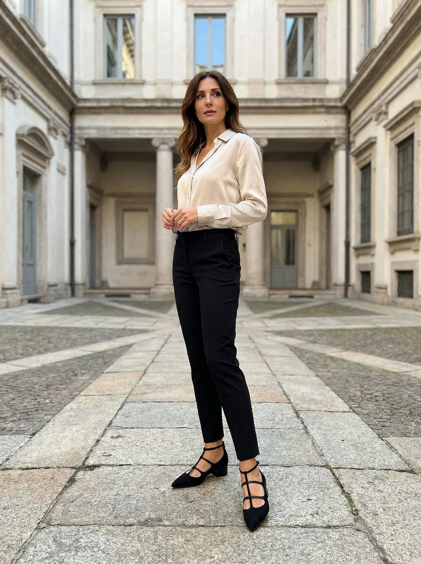 Notte Elegante – Svart hæl med komfortable remmer