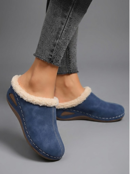 Mia™ – Slip-on Sandalen met bontvoering