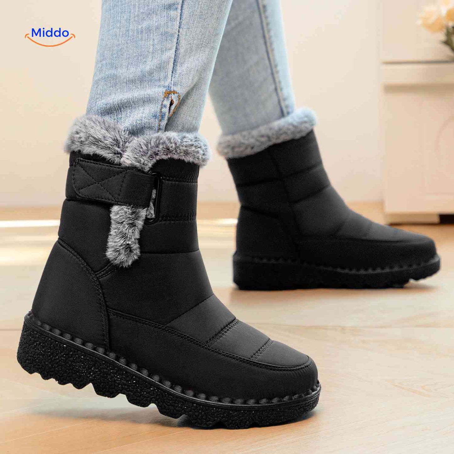 Elara™ Winterlaarzen – Warm, Antislip & Waterafstotend