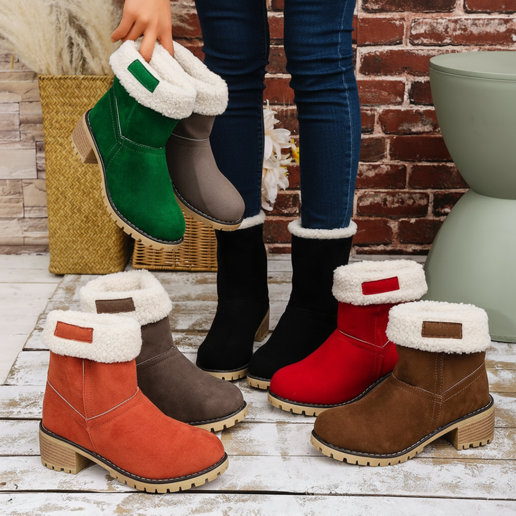 Almira Winter Enkellaars met Hak & 2-in-1 ontwerp