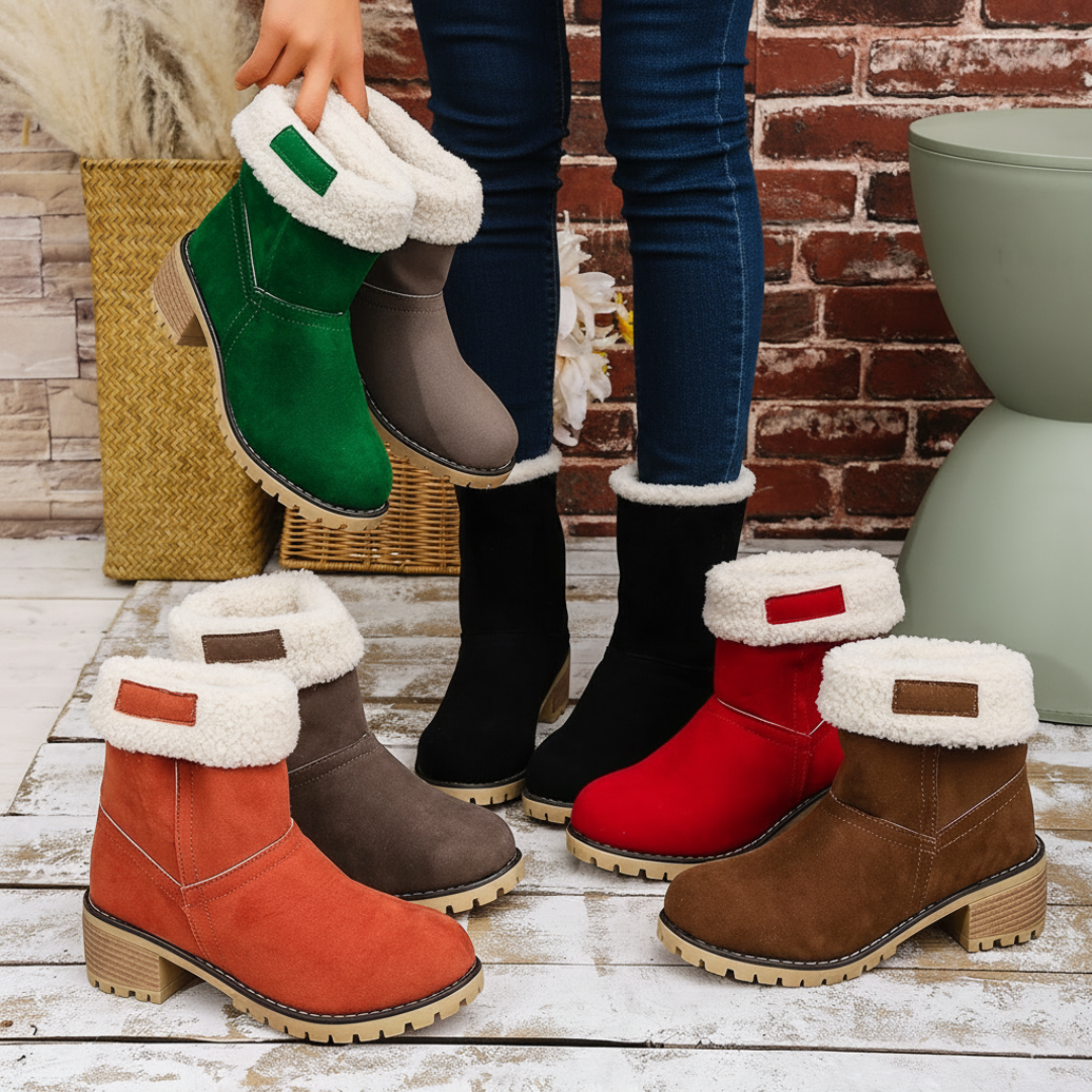 Almira Winter Enkellaars met Hak & 2-in-1 ontwerp