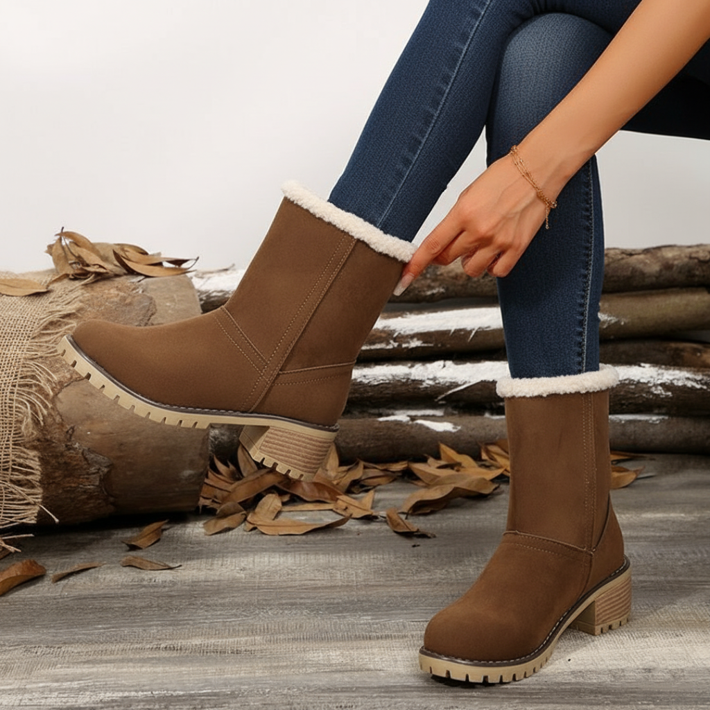 Almira Winter Enkellaars met Hak & 2-in-1 ontwerp