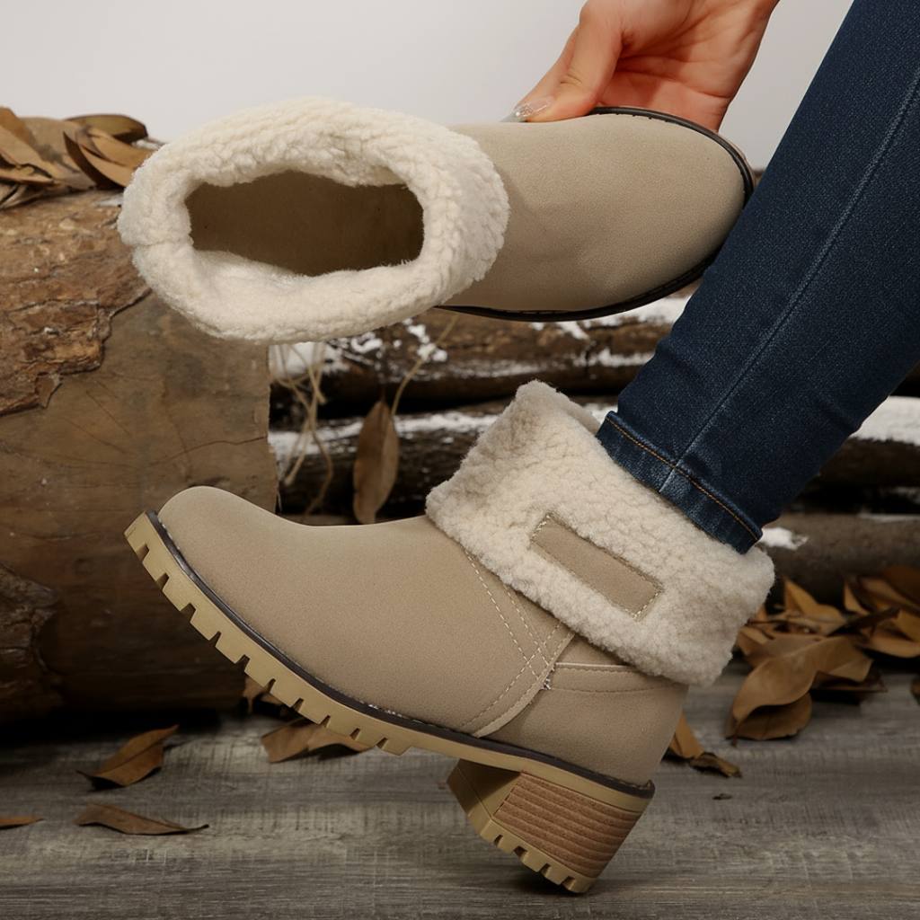 Almira Winter Enkellaars met Hak & 2-in-1 ontwerp