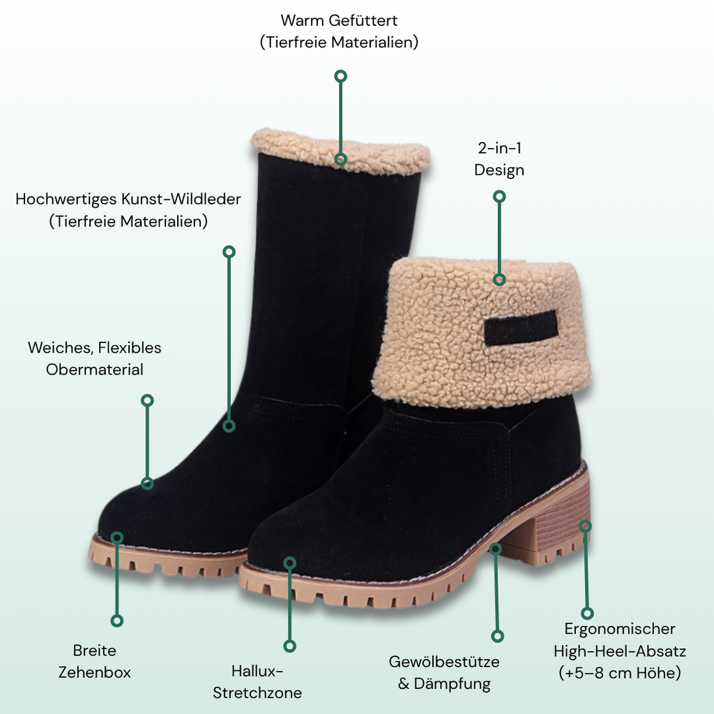 Almira Winter Enkellaars met Hak & 2-in-1 ontwerp
